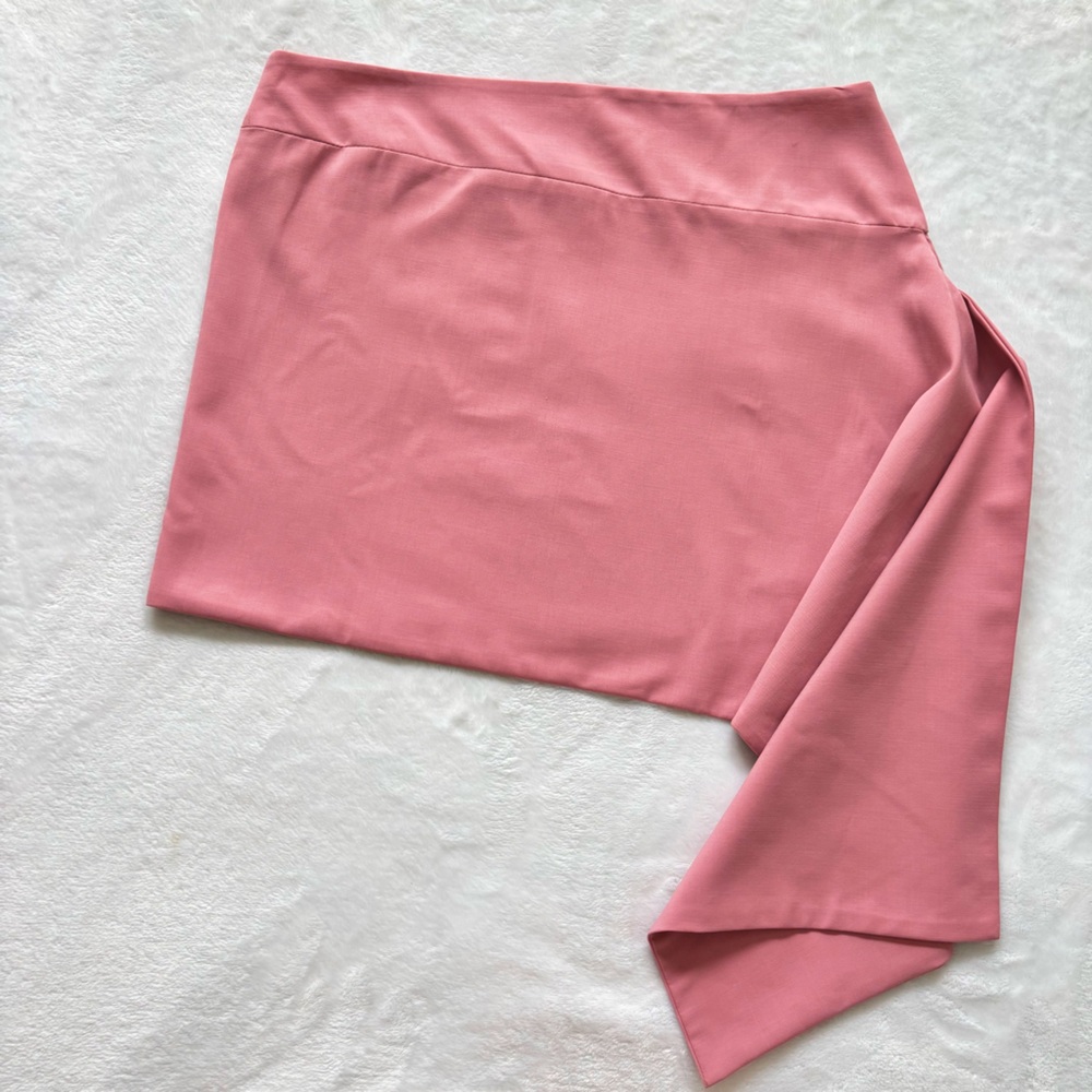ZARA Dusty Rose Asymmetric Side Draping Mini Skirt—NWT—M - Picture 9 of 14